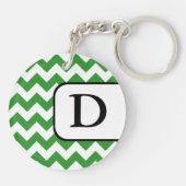 Porte-clés Porte - clé Monogramme Acrylique Chevron Vert (Dos)
