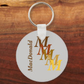 Porte-clés Porte - clé - Monogramme avec nom (Recto)