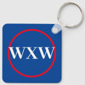 Porte-clés Porte - clé Monogramme bleu rouge (Dos)