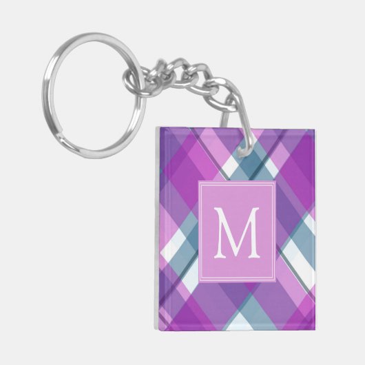 Porte-clés Porte - clé monogramme clair violet (Devant gauche)