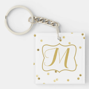 Porte-clés Porte - clé Monogramme Confetti Dot Polka Parties 