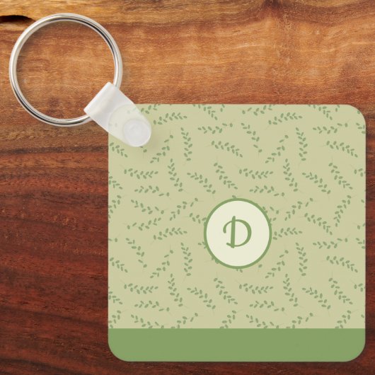 Porte-clés Porte - clé Monogramme Feuille chic vert (Recto)