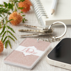Porte-clés Porte - clé Monogramme Parties scintillant rose