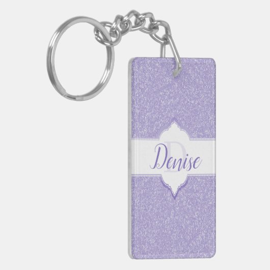 Porte-clés Porte - clé Monogramme Parties scintillant violet (Devant gauche)