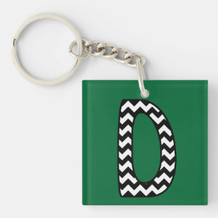 Porte-clés Porte - clé Monogramme personnalisé : D : Chevrons