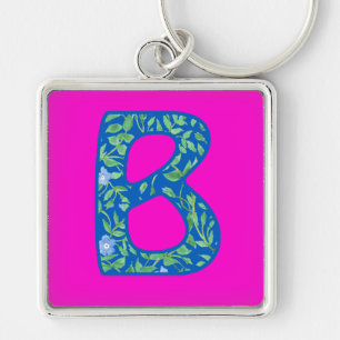 Porte-clés Porte - clé Monogramme Personnalisé, Motif Floral