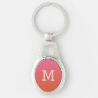 Porte - clé monogramme personnalisé Pink Orange