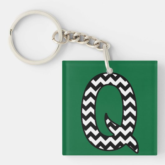 Porte-clés Porte - clé Monogramme personnalisé : Q : Chevrons (Devant)