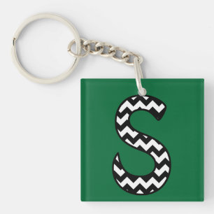 Porte-clés Porte - clé Monogramme personnalisé : S : Chevrons