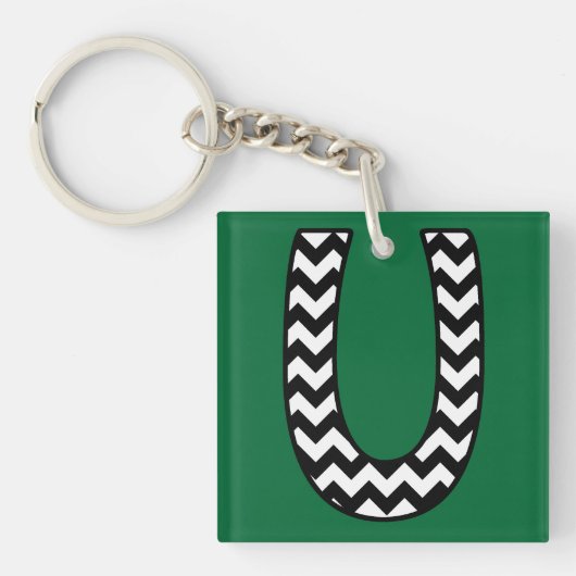 Porte-clés Porte - clé Monogramme personnalisé : U : Chevrons (Devant)