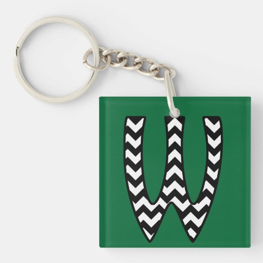 Porte-clés Porte - clé Monogramme personnalisé : W : Chevrons (Devant)