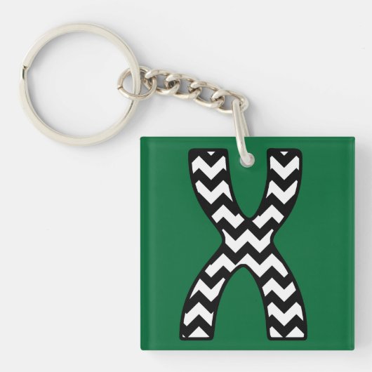 Porte-clés Porte - clé Monogramme personnalisé : X : Chevrons (Devant)