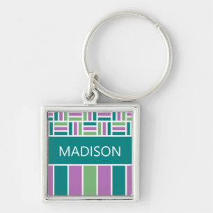 Porte-clés Porte - clé Motif de bande de nom personnalisé