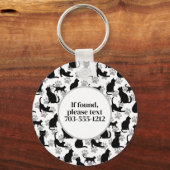 Porte-clés Porte - clé Motif de chat noir (Verso)