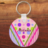 Porte-clés Porte - clé motif tendance avec nom (Recto)