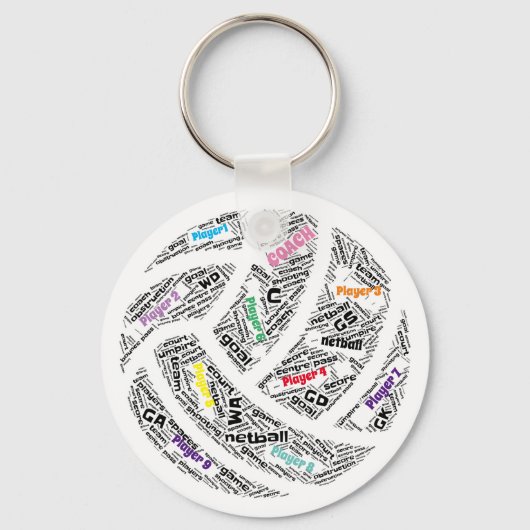 Porte-clés Porte - clé Netball Customisé par l'équipe (Recto)