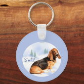 Porte-clés Porte - clé Noel Basset Hound (Verso)
