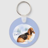 Porte-clés Porte - clé Noel Basset Hound (Verso)