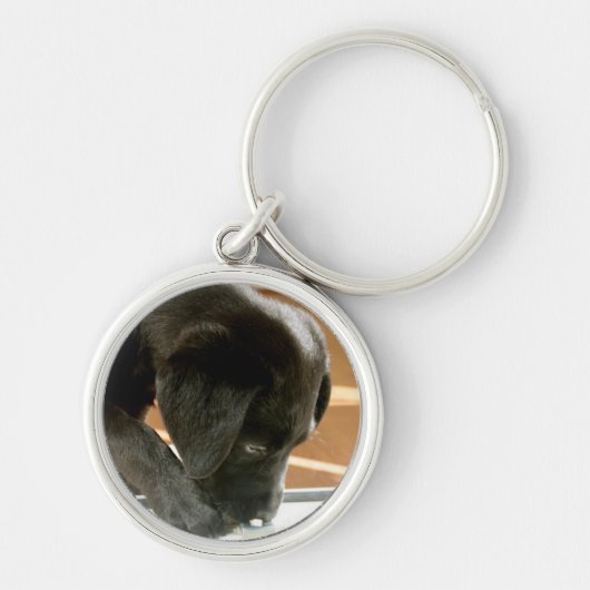Porte-clés Porte - clé noir de Labrador (Devant)