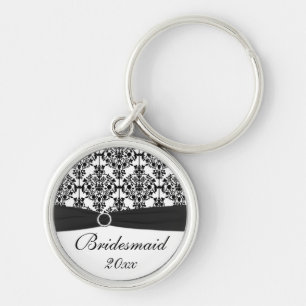 Porte-clés Porte - clé noir et blanc de demoiselle d'honneur