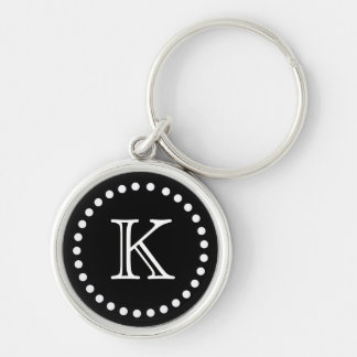 Porte-clés Porte - clé noir et blanc de monogramme