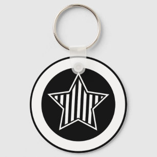 Porte-clés Porte - clé noir et blanc d'étoile