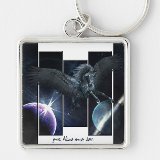 Porte-clés porte - clé noir Pegasus (Devant)