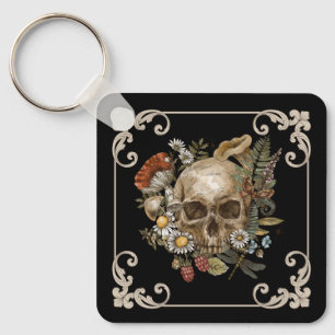 Porte-clés Porte - clé noir Vintage pour le crâne mystique