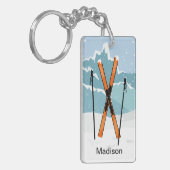 Porte-clés Porte - clé nommé fait sur commande de ski d'hiver (Devant gauche)