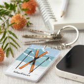 Porte-clés Porte - clé nommé fait sur commande de ski d'hiver (Devant droit)