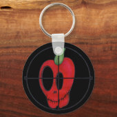 Porte-clés Porte - clé OBA, logo cible crâne rouge pomme (Recto)