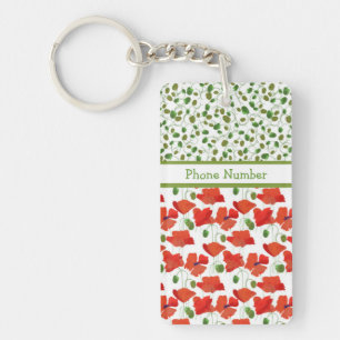Porte-clés Porte - clé oblong de pavots d'écarlate et de