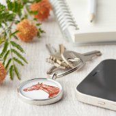 Porte-clés Porte - clé ocre rouge de cheval de chasseur (Côté)