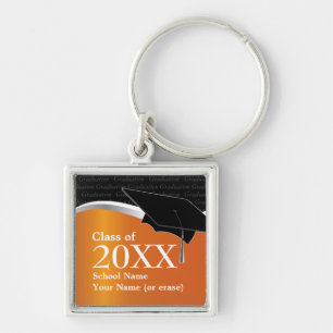 Porte-clés Porte - clé orange et noir personnalisable