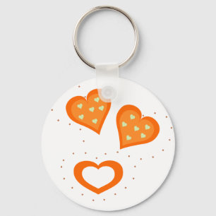 Porte-clés Porte - clé Orange Hearts