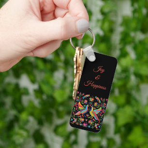 Porte-clés Porte - clé Otomi Mexicain Oiseau Et Fleur