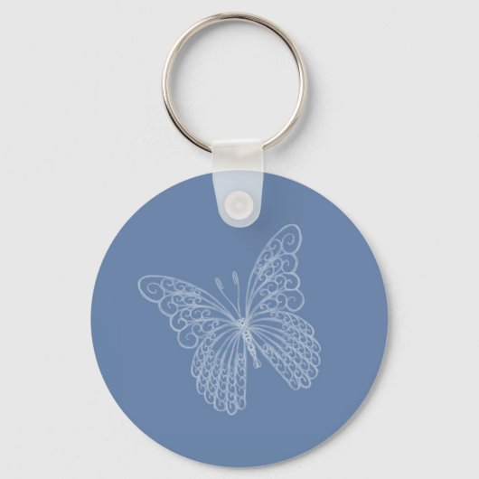Porte-clés Porte - clé papillon Filigree en bleu (Recto)