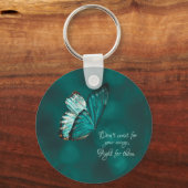 Porte-clés Porte - clé papillon turquoise et noire (Recto)