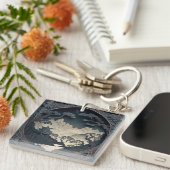 Porte-clés Porte - clé paysager chinois 3D encadré gris (Devant Droit)