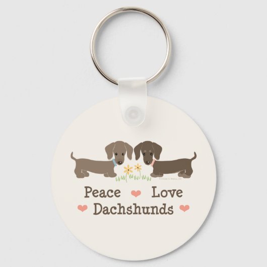 Porte-clés Porte - clé Peace Love Dachshunds (Recto)