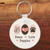 Porte-clés Porte - clé Peace Love Puggles (Recto)