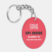 Porte-clés Porte - clé personnalisable d'alerte d'allergie (Devant gauche)