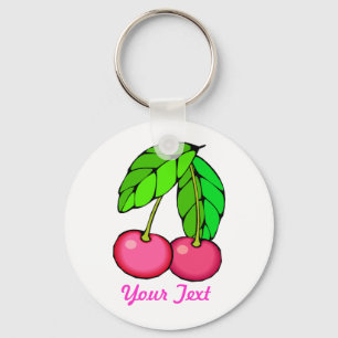 Porte-clés Porte - clé personnalisable de cerise (BLANC)