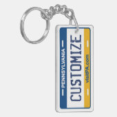 Porte-clés Porte - clé personnalisable de plaque (Devant gauche)