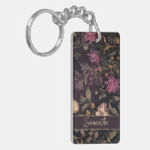 Porte-clés Porte - clé personnalisé avec motif de fleurs (Devant gauche)