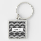 Porte-clés Porte - clé personnalisé Black Simple Chevron (Devant)