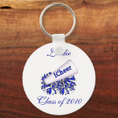 Porte-clés Porte - clé personnalisé bleu (Recto)