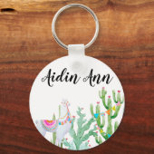 Porte-clés Porte - clé personnalisé Boho Llama Bohemian Cactu (Recto)