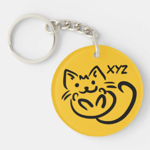 Porte-clés Porte - clé personnalisé Cat Illustration