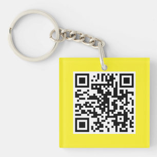 Porte-clés Porte - clé personnalisé CODE QR jaune